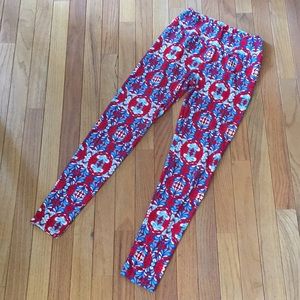 Red white and blue LuLaroe leggings